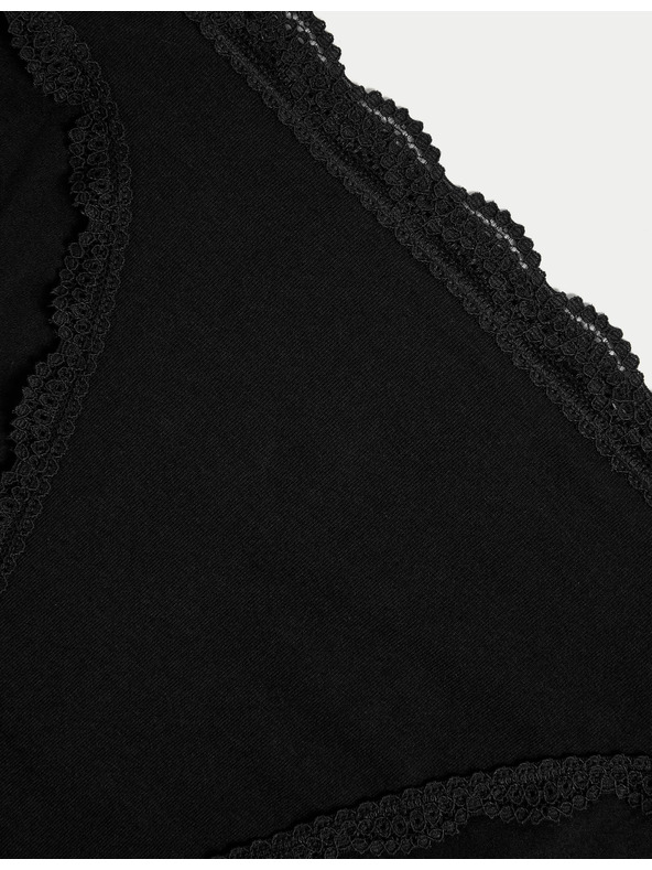 Marks & Spencer Памучни дантелени бикини, 3 бр. Marks & Spencer в черно