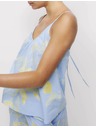 Marks & Spencer Риза топ от чист памук с принт Marks & Spencer синя