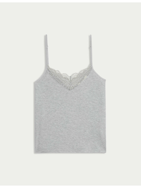 Marks & Spencer Ками пижамен топ с дантелен детайл Marks & Spencer сива
