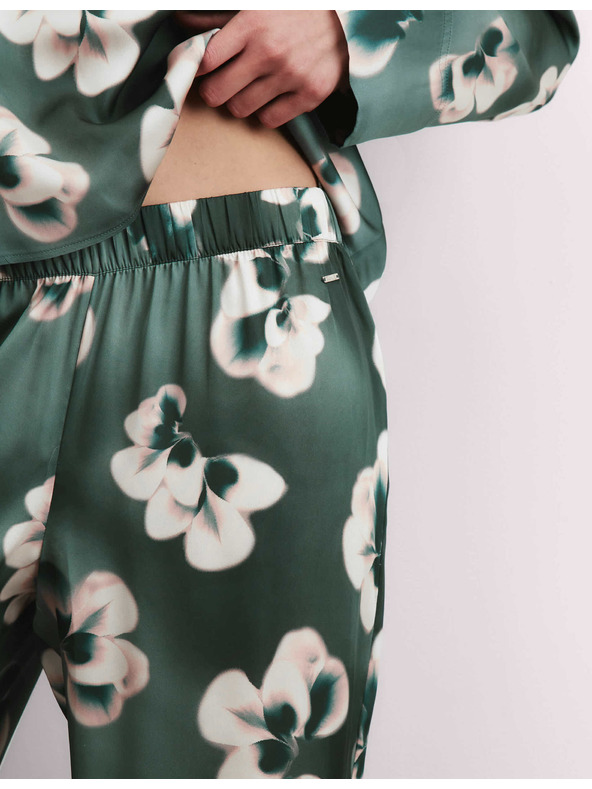 Marks & Spencer Сатенени цветни пижамени панталони Marks & Spencer зелена