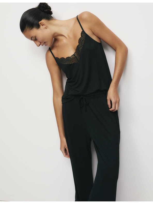 Marks & Spencer Ками пижамен топ с дантелен детайл Marks & Spencer черна