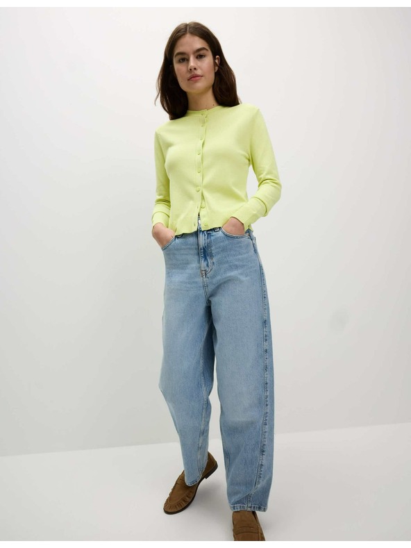 Marks & Spencer Жилетка с кръгло деколте и копчета отпред Marks & Spencer зелена