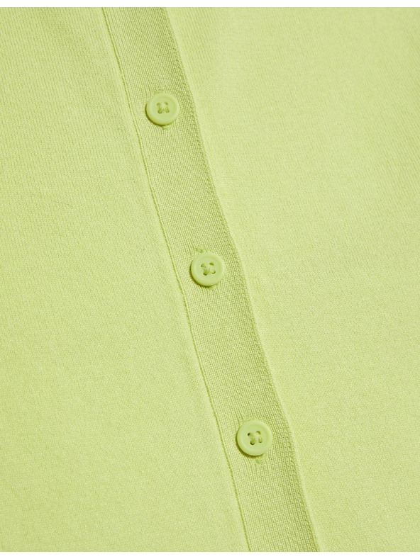 Marks & Spencer Жилетка с кръгло деколте и копчета отпред Marks & Spencer зелена