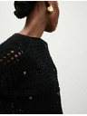 Marks & Spencer Скъсен пуловер от памучна смес с отворено плетиво, свободен силует Marks & Spencer черен