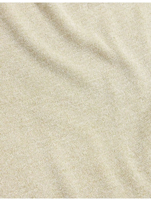 Marks & Spencer Металически плетен топ с деколте до врата Marks & Spencer сметанов