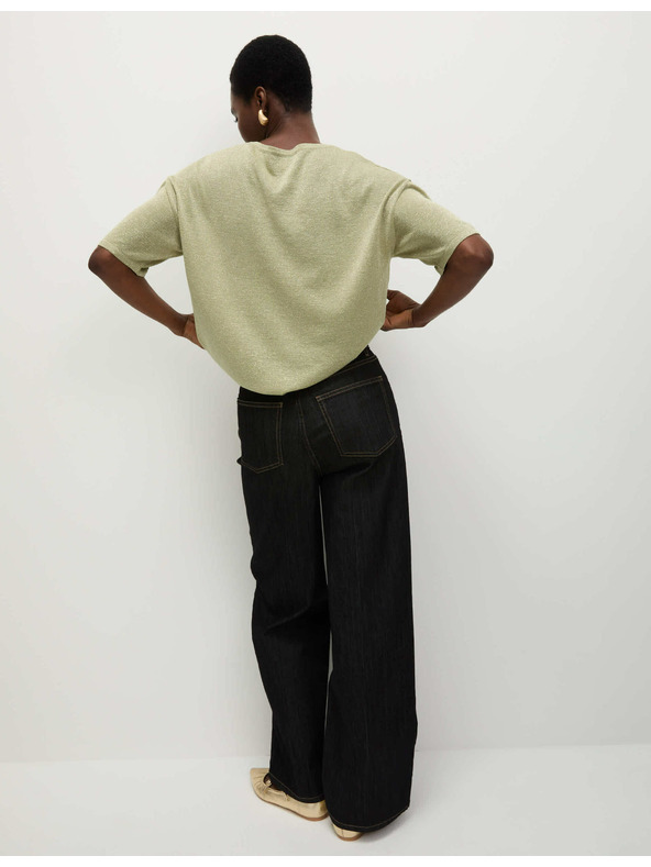 Marks & Spencer Металически плетен топ с деколте до врата Marks & Spencer зелен