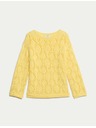 Marks & Spencer Щампован пуловер с примес от памук Marks & Spencer жълт