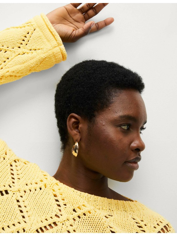 Marks & Spencer Щампован пуловер с примес от памук Marks & Spencer жълт