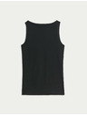 Marks & Spencer Топ с деколте тип лодка с висок дял памук Marks & Spencer черен