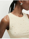 Marks & Spencer Декориран топ с деколте до врата Marks & Spencer кремав