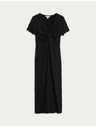 Marks & Spencer Трикотажни текстурирани миди прилепнали рокли с V-образно деколте Marks & Spencer