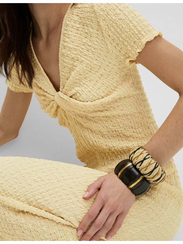 Marks & Spencer Трикотажни текстурирани миди прилепнали рокли с V-образно деколте Marks & Spencer