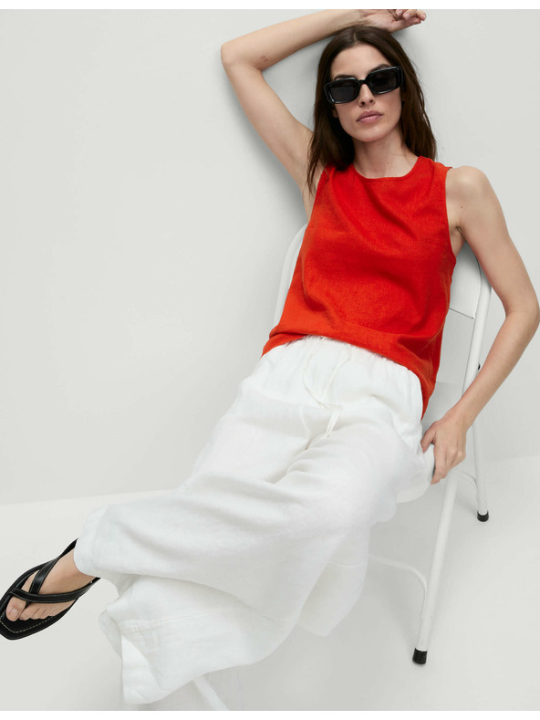 Marks & Spencer Топ с кръстосване отзад и висок процент лен Marks & Spencer