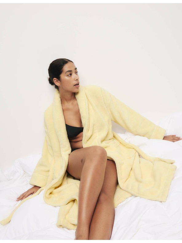 Marks & Spencer Фротиран халат от чист памук Marks & Spencer жълто