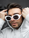 VEYREY VeyRey Овални слънчеви очила Cobain White