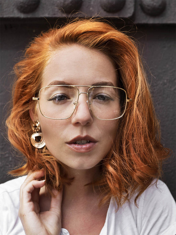 VEYREY Очила Edge с прозрачни стъкла в златисто VeyRey Miles