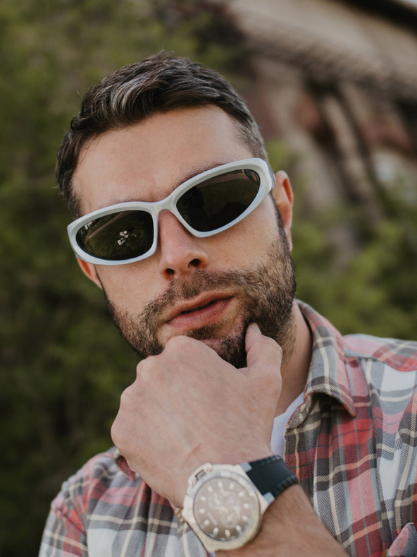 VEYREY Бели унисекс слънчеви очила VeyRey Steampunk Telos