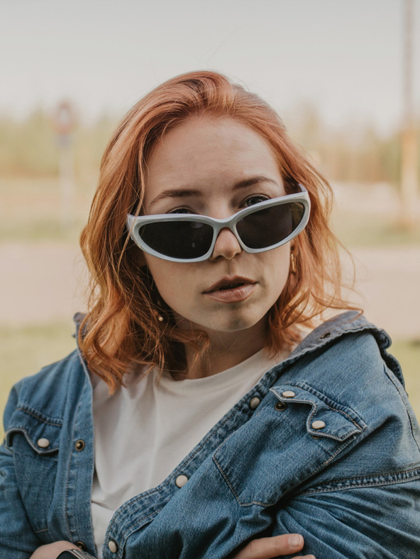 VEYREY Бели унисекс слънчеви очила VeyRey Steampunk Telos