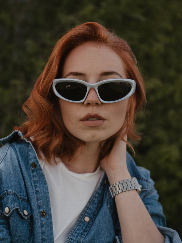 VEYREY Бели унисекс слънчеви очила VeyRey Steampunk Telos