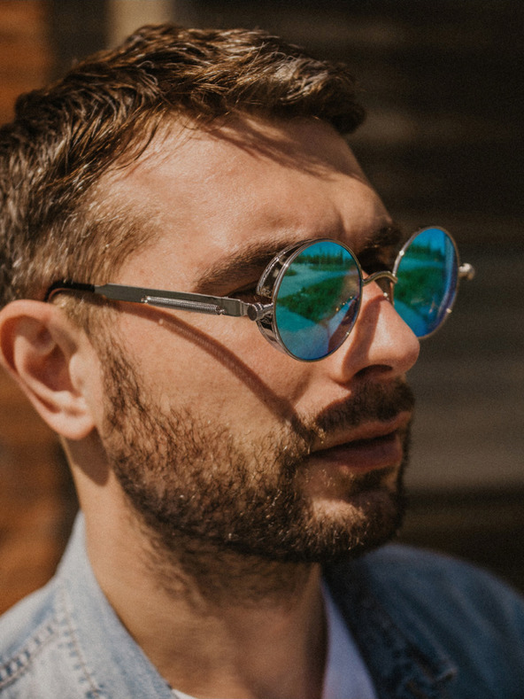 VEYREY Сребърни унисекс слънчеви очила VeyRey Emphunnyial