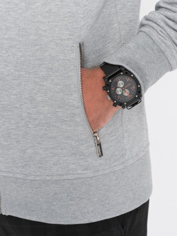 Ombre Clothing Светлосив мъжки суитшърт s качулка Ombre Clothing