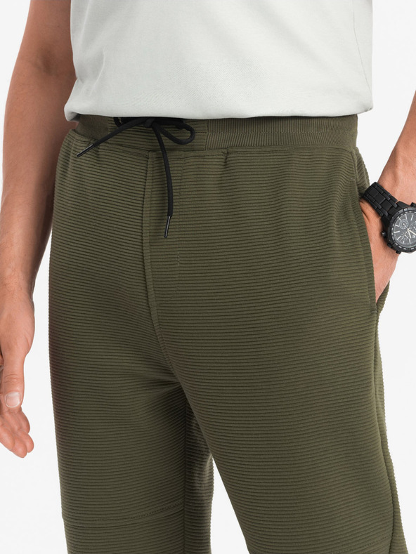 Ombre Clothing Мъжки суитчър панталони Ombre Clothing Ottoman в цвят каки