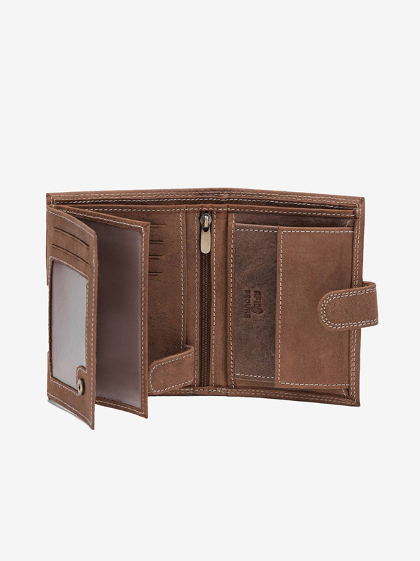 Ombre Clothing Светлокафяв мъжки кожен портфейл Омбре облекло