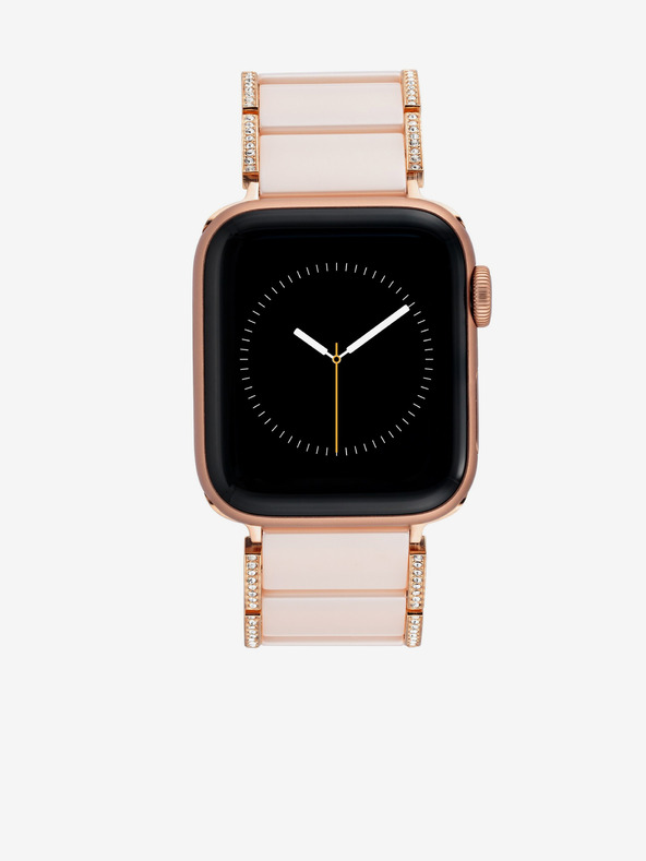 Anne Klein Каишка за Apple Watch със светлорозови кристали Anne Klein
