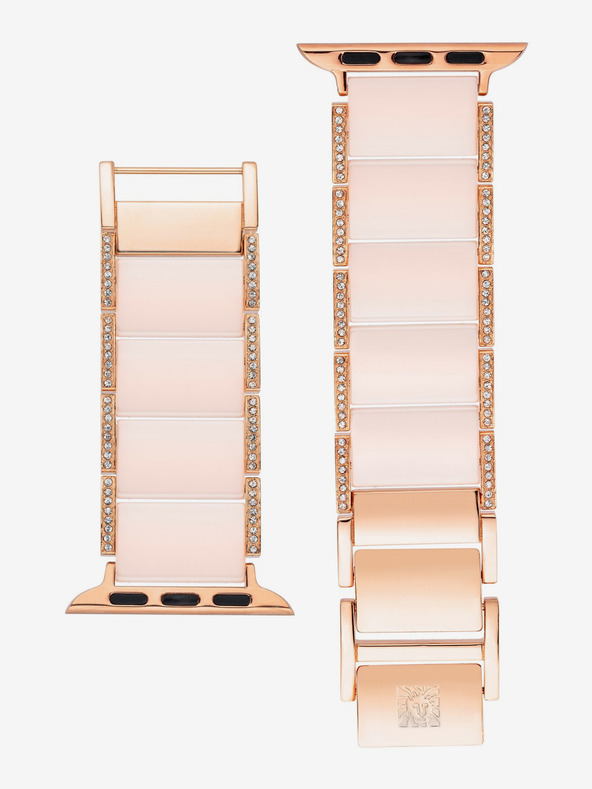 Anne Klein Каишка за Apple Watch със светлорозови кристали Anne Klein