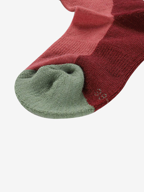 ALPINE PRO Розово-червени унисекс чорапи от мериносова вълна ALPINE PRO RODE