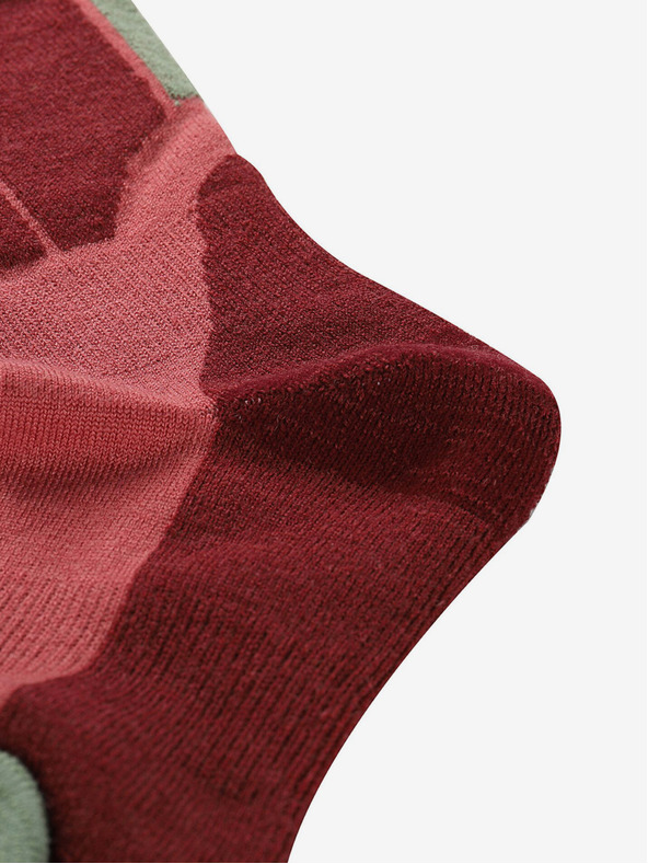 ALPINE PRO Розово-червени унисекс чорапи от мериносова вълна ALPINE PRO RODE