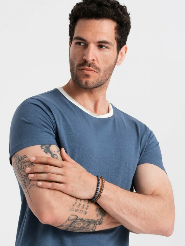 Ombre Clothing Тъмно синя мъжка тениска Ombre Clothing