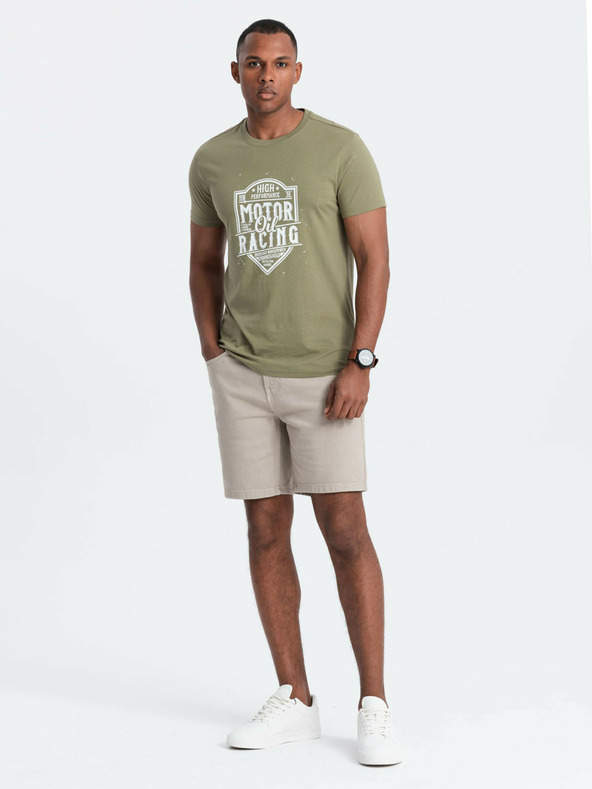 Ombre Clothing Зелена мъжка риза с щампа Ombre Clothing