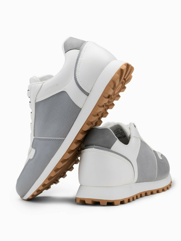 Ombre Clothing Мъжки маратонки в бяло и сиво Ombre Clothing