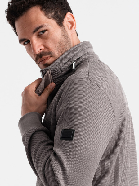Ombre Clothing Сиво мъжко яке с висока яка и вътрешна част от полар Ombre Clothing