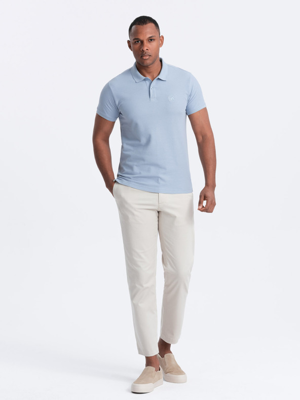 Ombre Clothing Светлосиня мъжка основна поло блуза Ombre Clothing