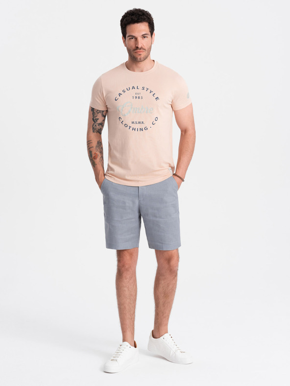 Ombre Clothing Светлорозова мъжка тениска с щампа Ombre Clothing