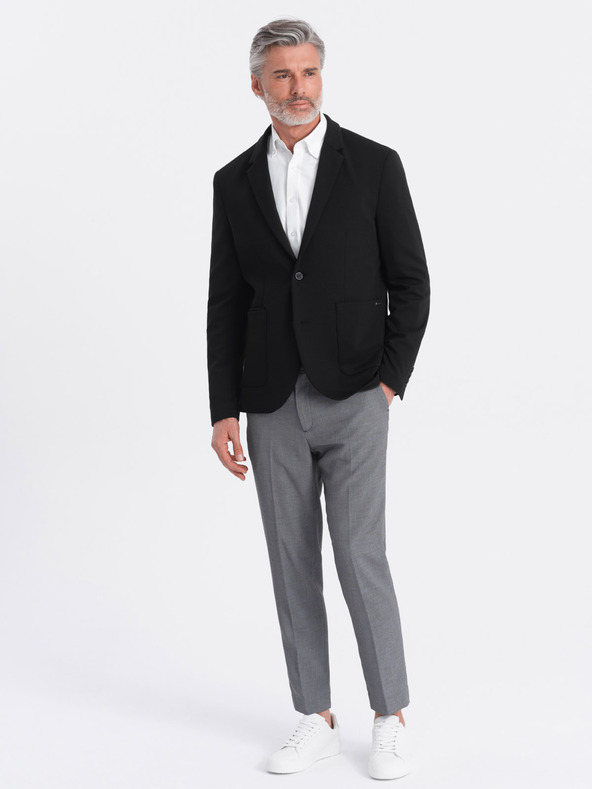 Ombre Clothing Черен мъжки блейзър с джобове Ombre Clothing