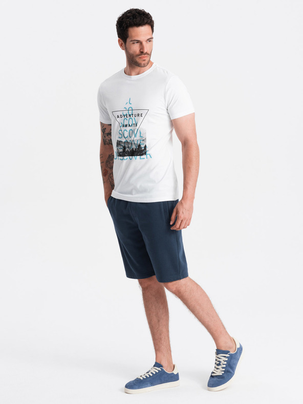 Ombre Clothing Тъмносини мъжки основни спортни шорти Ombre Clothing