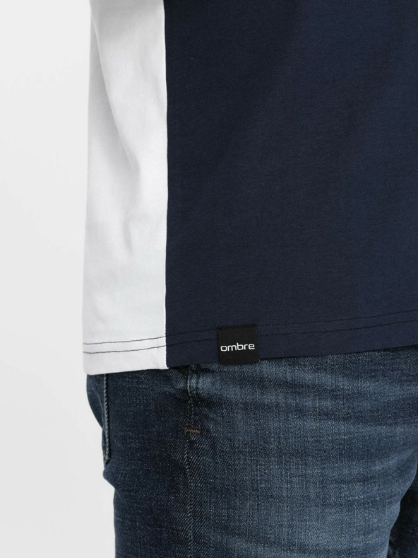 Ombre Clothing Червено-бяла мъжка памучна тениска Ombre Clothing