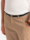 Ombre Clothing Бежов мъжки панталон чино с декоративен колан Ombre Clothing