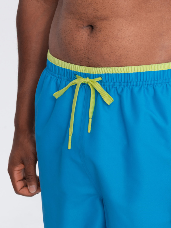 Ombre Clothing Син мъжки бански с ребра Ombre Clothing