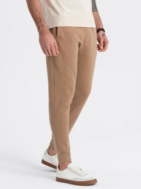 Ombre Clothing Кафяви мъжки панталони тип джогер Ombre Clothing