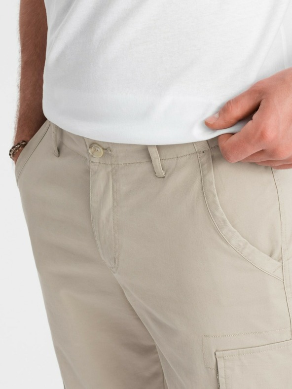 Ombre Clothing Бежови мъжки къси панталони Ombre Clothing