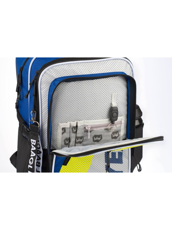BAAGL  Синя училищна раница кубичен неон Baagl