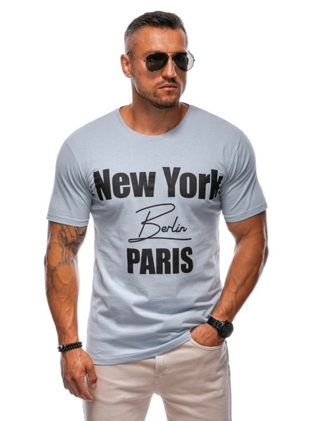 Edoti Мъжка тениска с щампа - сива EDOTI