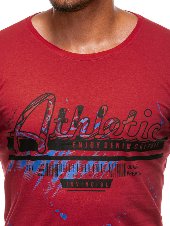 Edoti Червена мъжка тениска с щампа Edoti