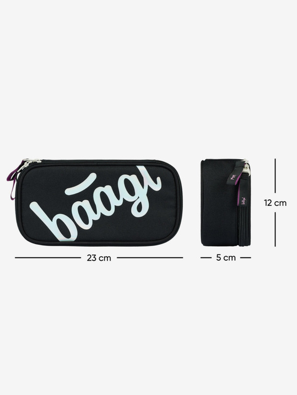 BAAGL  Черен ученически моливник Baagl Metallic Holo