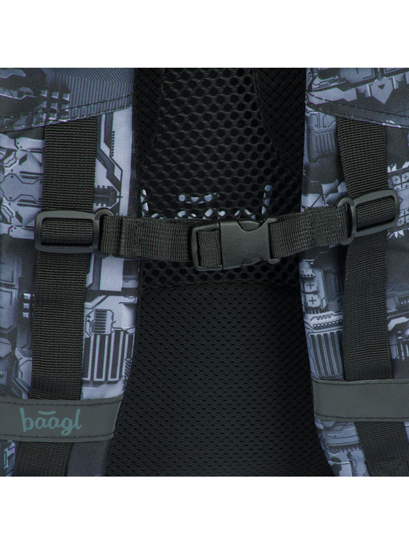 BAAGL  Сива ученическа раница Baagl Core Technic