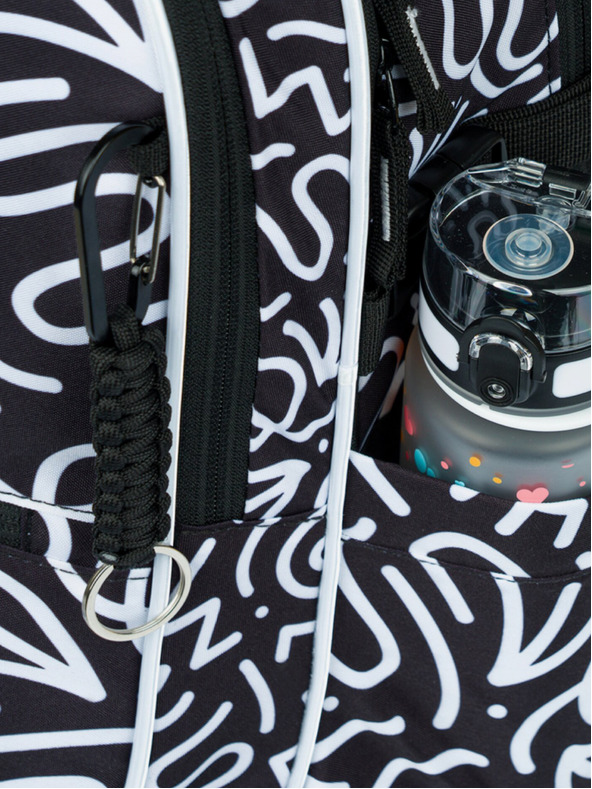 BAAGL  Черен шарен училищен комплект - раница, моливник, чанта Baagl Core Element